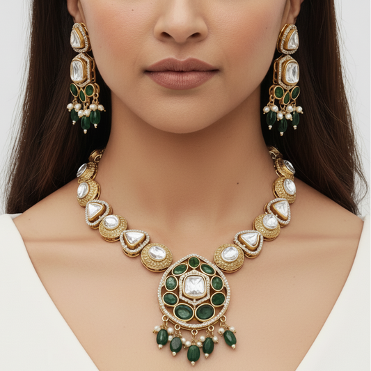 Green Deepika Necklace Set