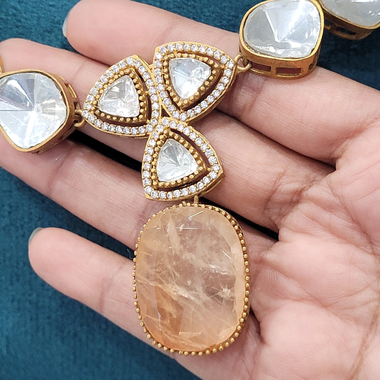 Peach Rehani Necklace Set