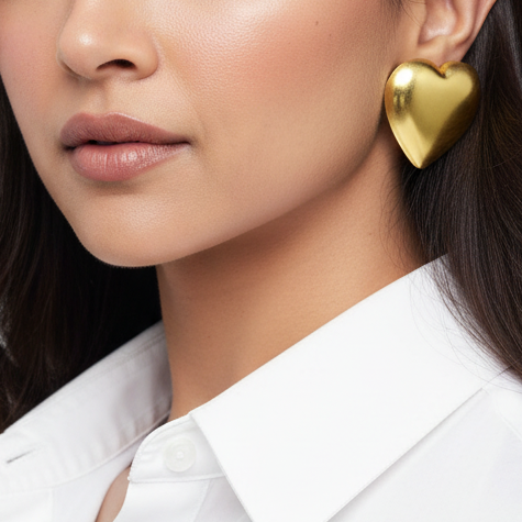 Glam HeartThrob Gold Earrings