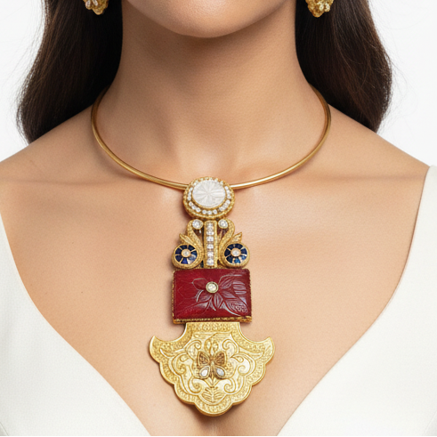 Red Morda Choker Set