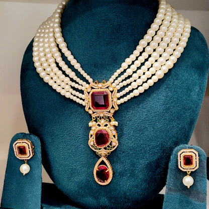 Red Seeya Necklace Set