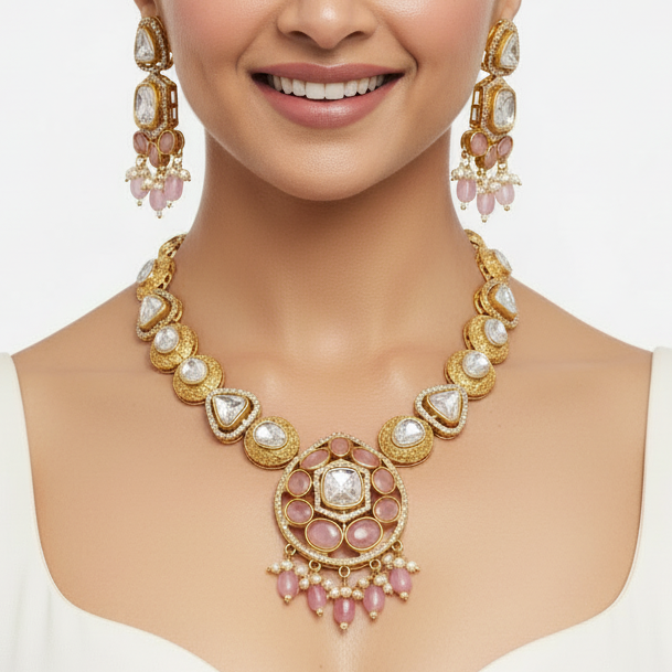 Pink Deepika Necklace Set