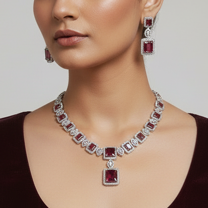 Ruby Amyra Necklace set
