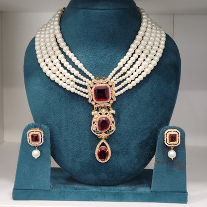 Red Seeya Necklace Set