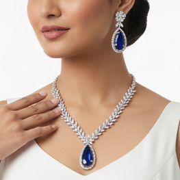 Sapphire Eva Necklace set