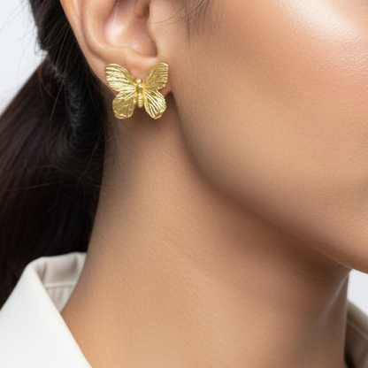 Glam Butterfly Gold Earrings