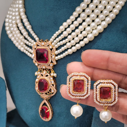 Red Seeya Necklace Set