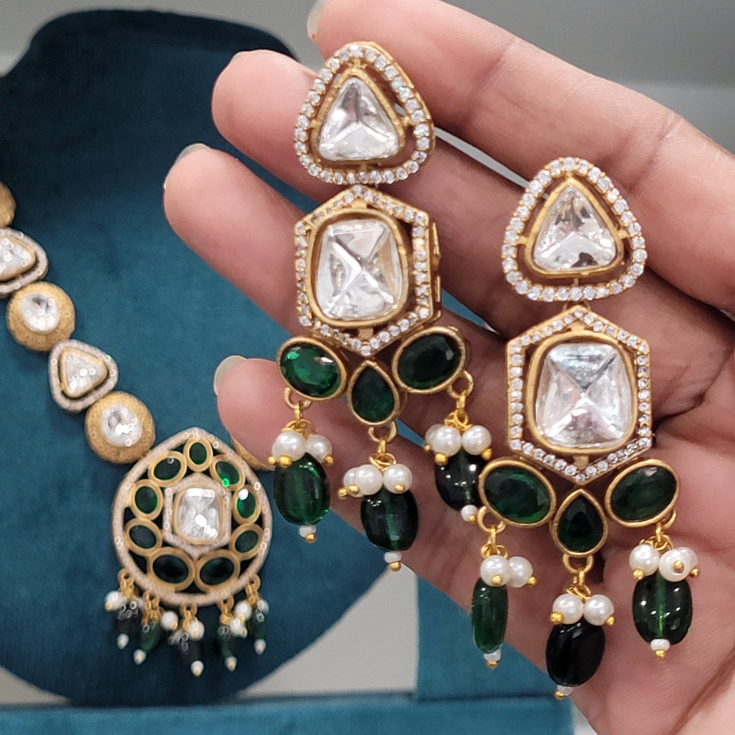 Green Deepika Necklace Set