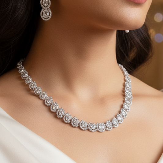 White Solitaire Choker set