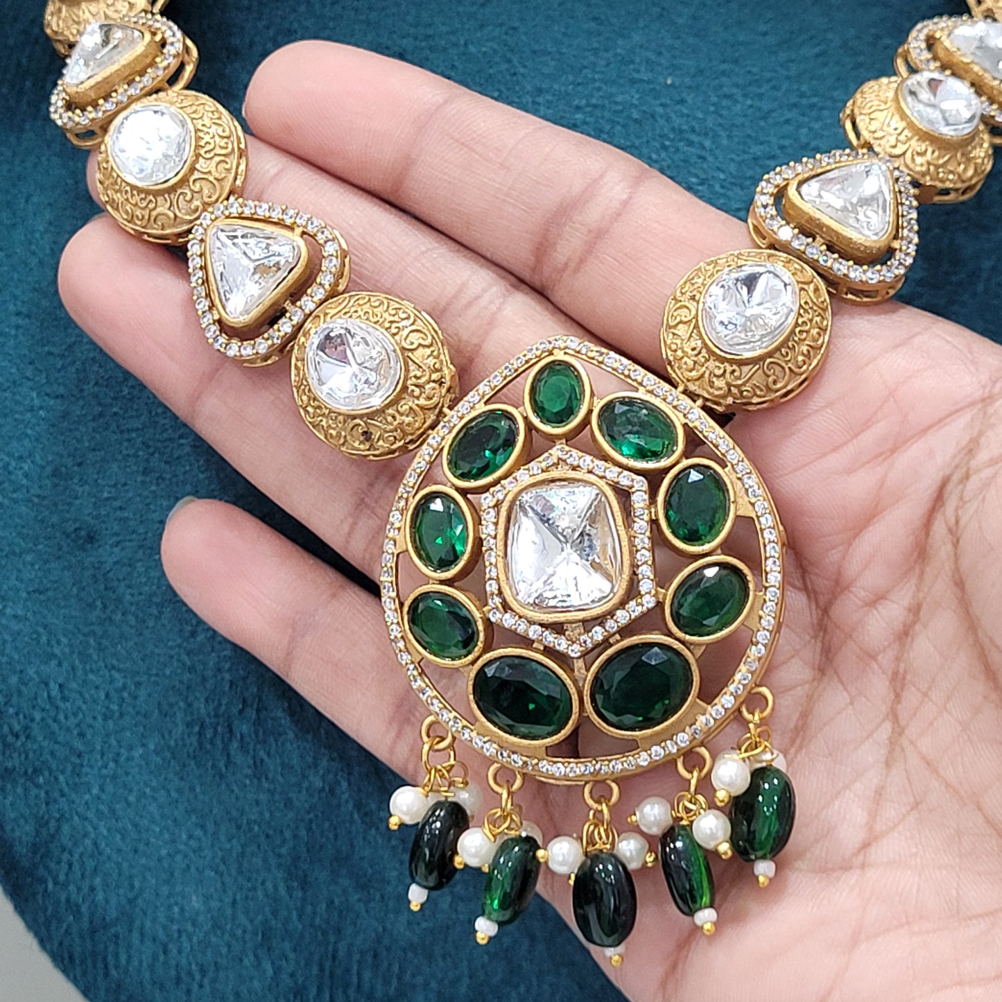 Green Deepika Necklace Set
